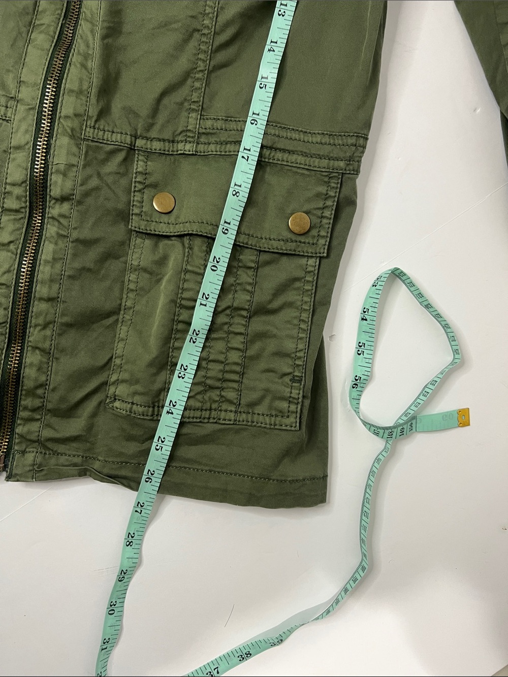Sonoma Men's Olive Green Military Field Jacket with Zip Pockets - Picture 7 of 8